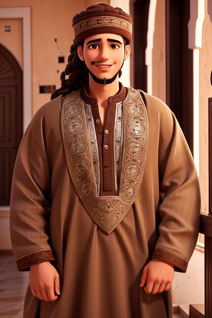 Photo vêtement traditionnel classique marocain djellaba staple pour hommes