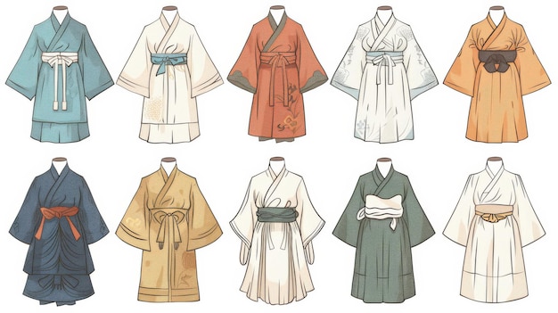 Photo vêtements de l'antiquité coréen chinois japonais mongol