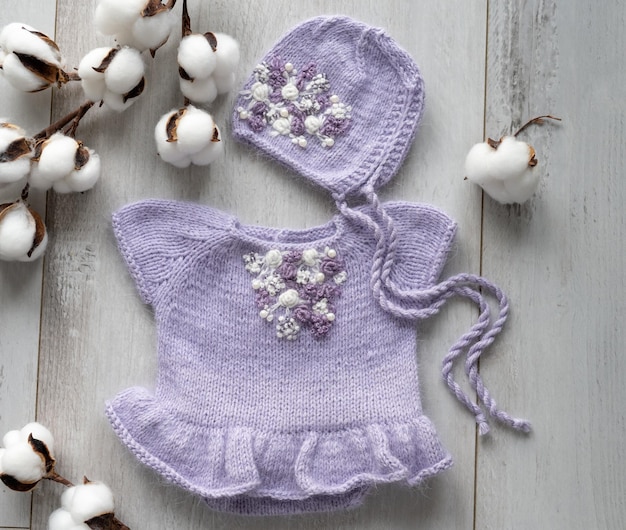 Vêtements de bébé nouveau-né en tricot