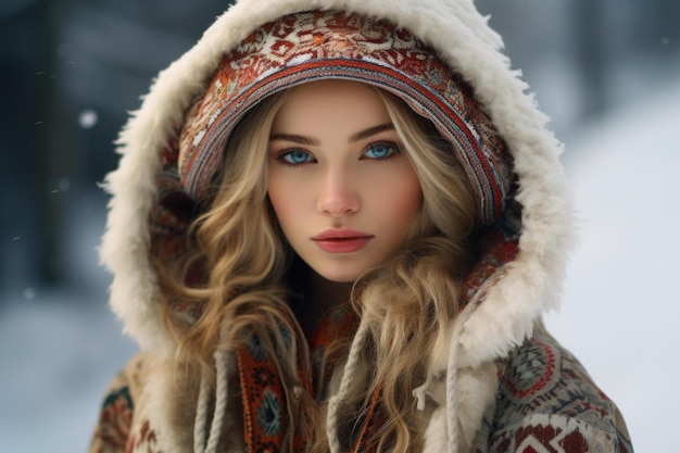 Des vêtements d'hiver chaleureux pour filles russes, de la lumière du soleil, générer de l'air.