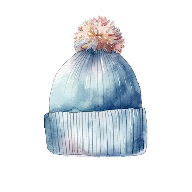 Vêtements d'hiver sur le style aquarelle de fond blanc