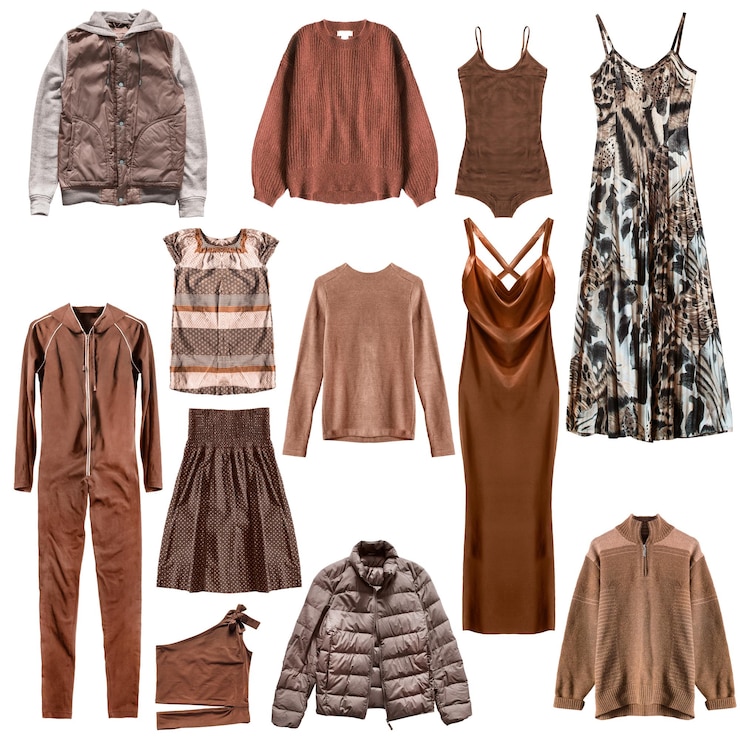 Photo vêtements marron isolés