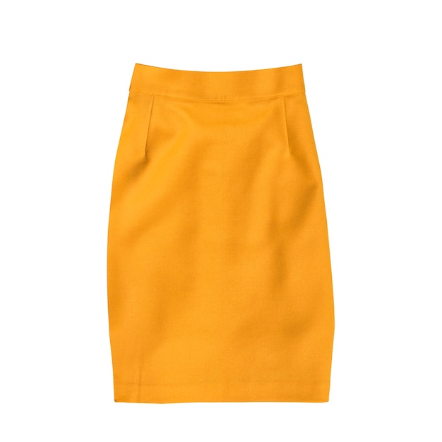 Vêtements à la mode. Mini jupes orange isolé sur une surface blanche