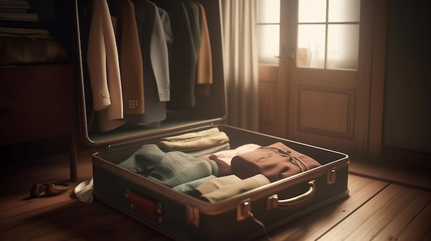 Vêtements sur valise Generative Ai