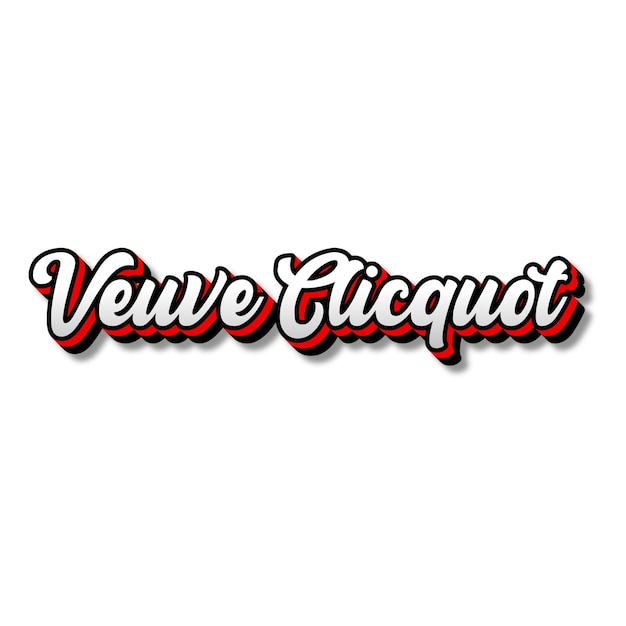 Photo veuveclicquot texte 3d argent rouge noir blanc fond photo jpg