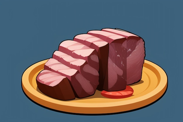 La viande de bœuf de nourriture occidentale icône d'interface utilisateur jeu prop design gourmet steak style 3D c4d élément de rendu de dessin animé