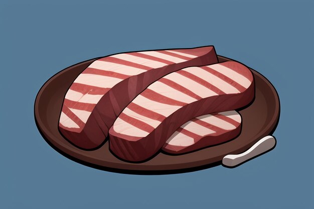 La viande de bœuf de nourriture occidentale icône d'interface utilisateur jeu prop design gourmet steak style 3D c4d élément de rendu de dessin animé