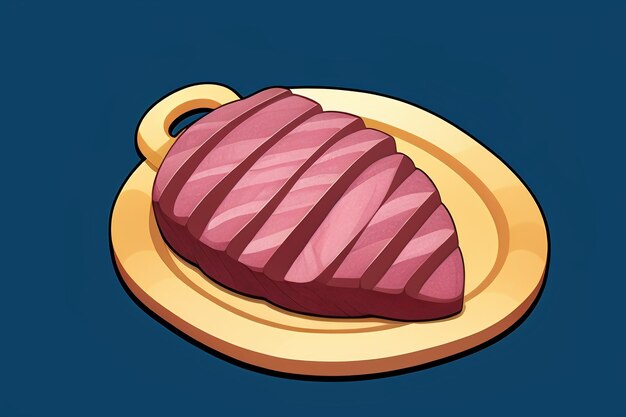 La viande de bœuf de nourriture occidentale icône d'interface utilisateur jeu prop design gourmet steak style 3D c4d élément de rendu de dessin animé