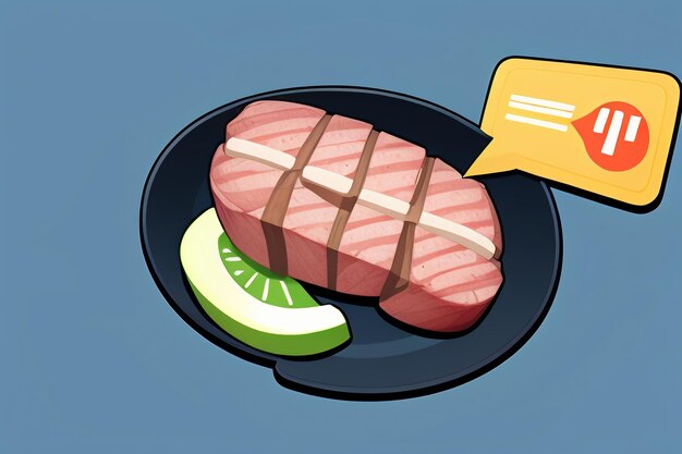 Photo la viande de bœuf de nourriture occidentale icône d'interface utilisateur jeu prop design gourmet steak style 3d c4d élément de rendu de dessin animé
