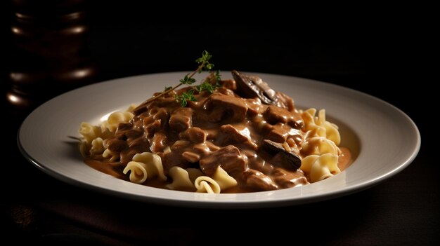 Photo viande de bœuf stroganoff