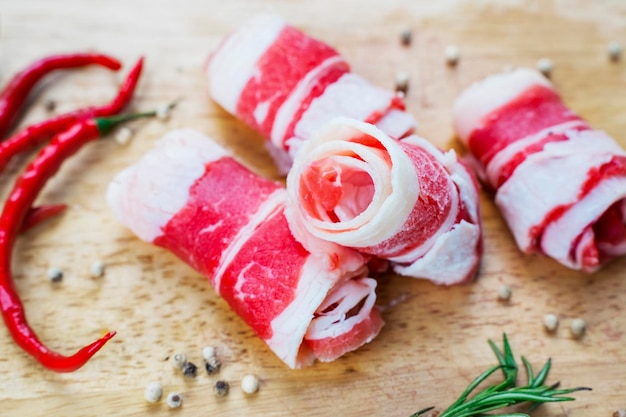 Photo viande crue pour shabu à la japonaise