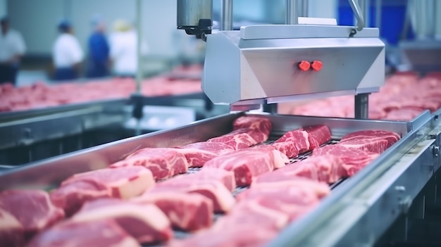 viande dans un procédé d'usine