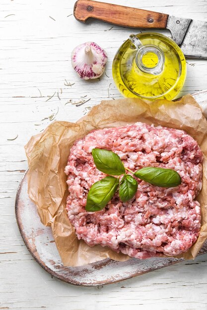 Viande fraîche boeuf haché