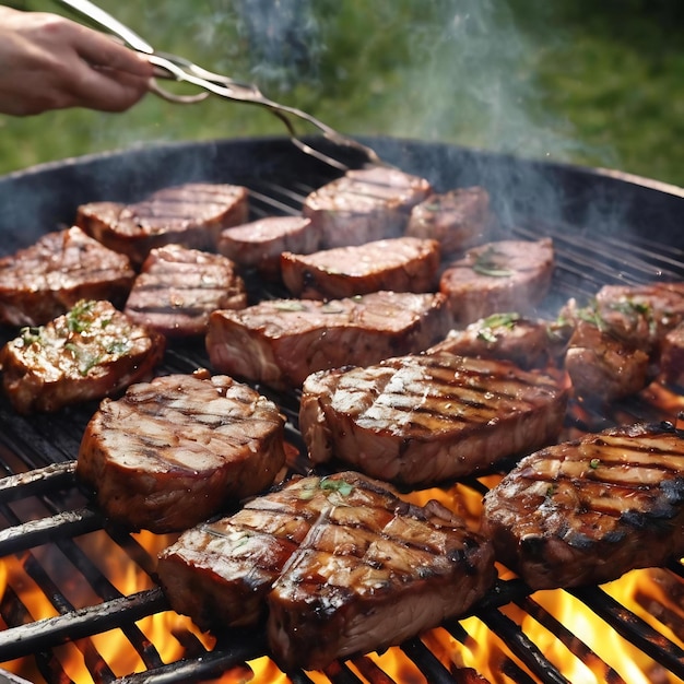 De la viande grillée sur le barbecue