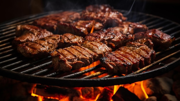 Viande grillée sur le grill Délice typiquement brésilien