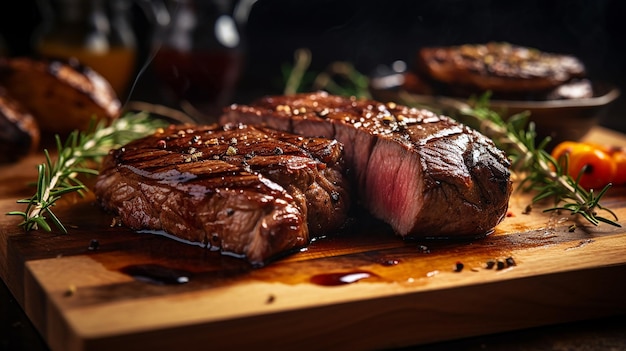 Viande grillée juteuse en gros plan