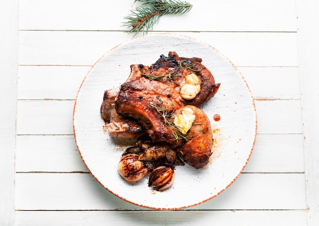 Viande de longe de Noël frite