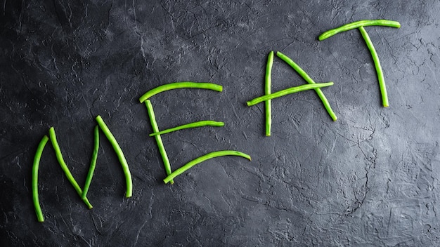 Viande de mot énoncée dans les haricots verts