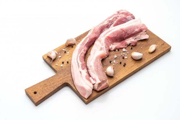 viande de porc fraîche et striée
