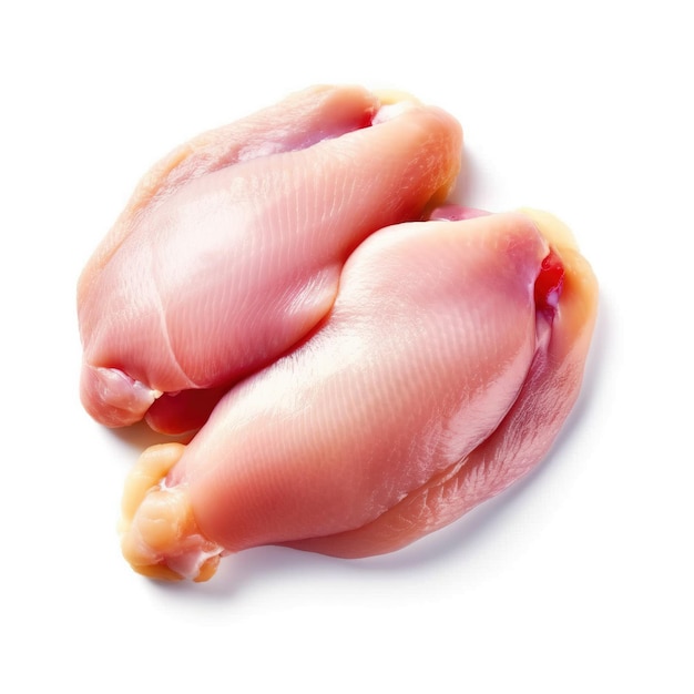 Viande de poulet sur fond blanc IA générative