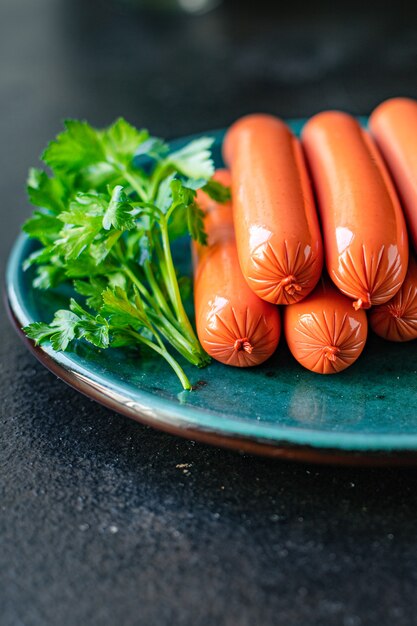 viande saucisses porc boeuf ou poulet prêt à manger