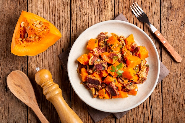 Viande séchée à la citrouille Plat brésilien typique