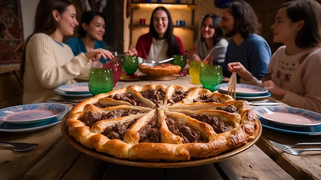 Photo la viande traditionnelle turque est placée sur la table.