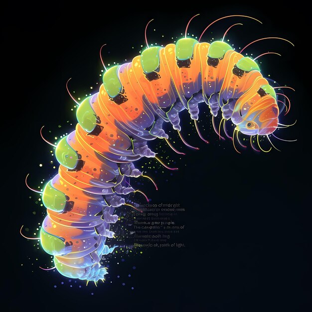 Vibrant Caterpillar est une image 3D.