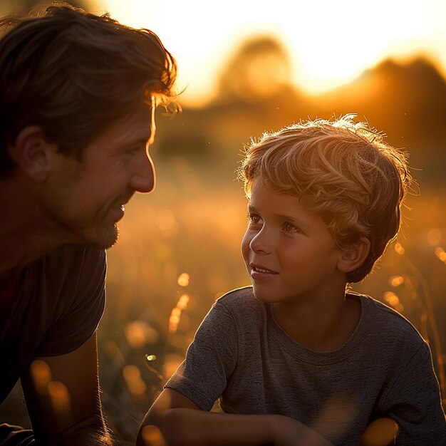 Photo vibrant fatherson bond