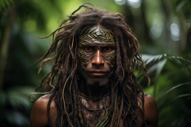 Vibrant forêt tropicale organique vert humain Générer ai