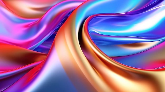 Vibrant Neon Holographic Twisted Wave in Motion Générative ai