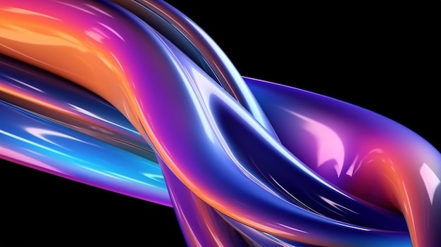 Vibrant Neon Holographic Twisted Wave in Motion Générative ai