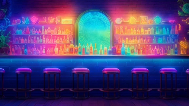 Vibrant Nightlife Chronicles Une scène de bar