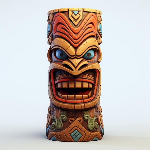 Vibrant Tiki Idol Un hommage coloré