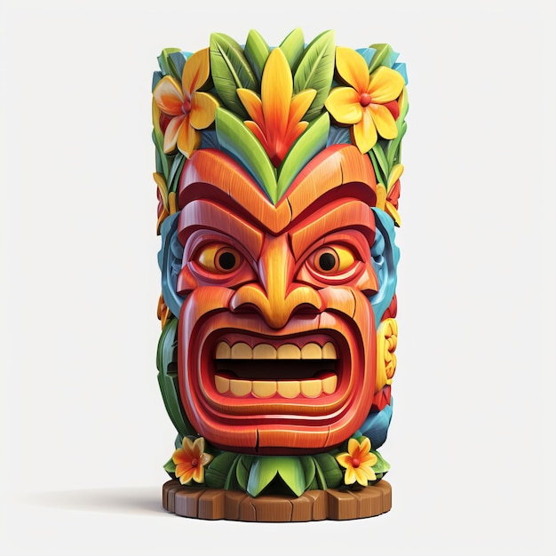 Vibrant Tiki Idol Un hommage coloré