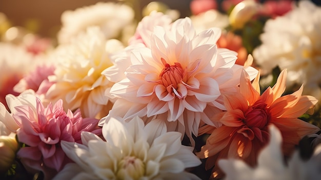 Vibrant Vintage Flower Variety Closeup Shot AI généré