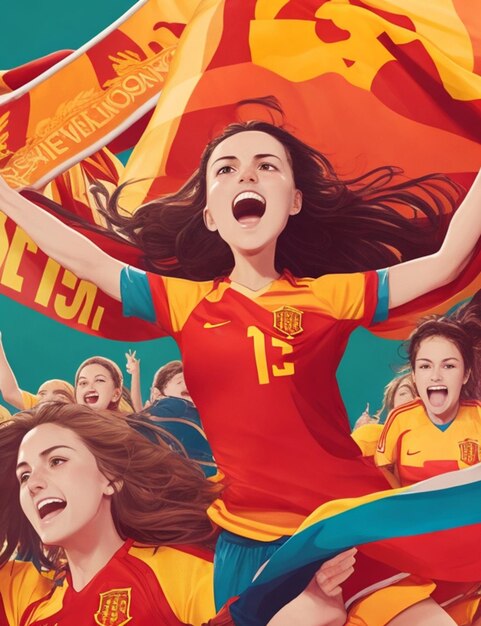 Victoire de l'équipe nationale féminine espagnole de football Free Image Background