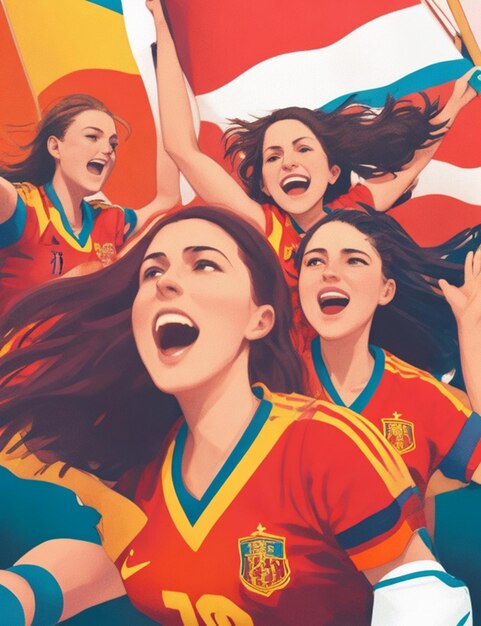 Photo victoire de l'équipe nationale féminine espagnole de football image gratuit