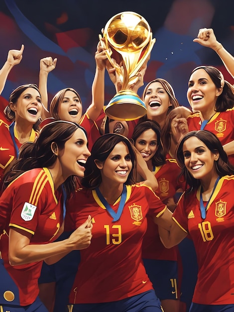 Victoire de l'équipe nationale féminine de football d'Espagne Ai générée