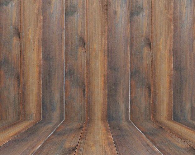 Vide chambre en bois marron en perspective