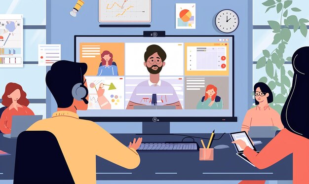 Vidéoconférences et collaboration dans un espace de travail hybride dynamique