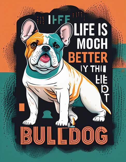 La vie est beaucoup mieux avec un bulldog T-shirt Design