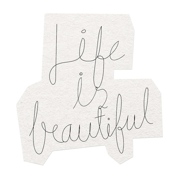 Photo la vie est belle png autocollant mot typographie fond transparent