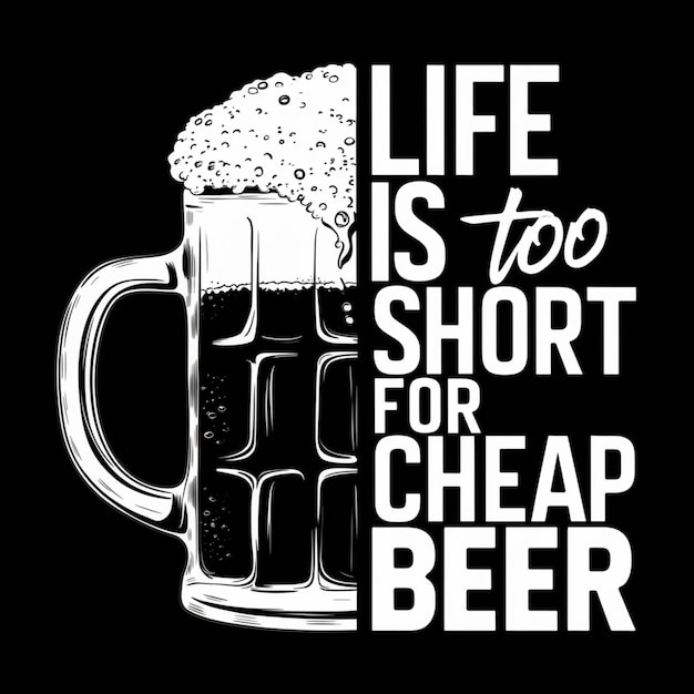 Photo la vie est trop courte pour la bière bon marché