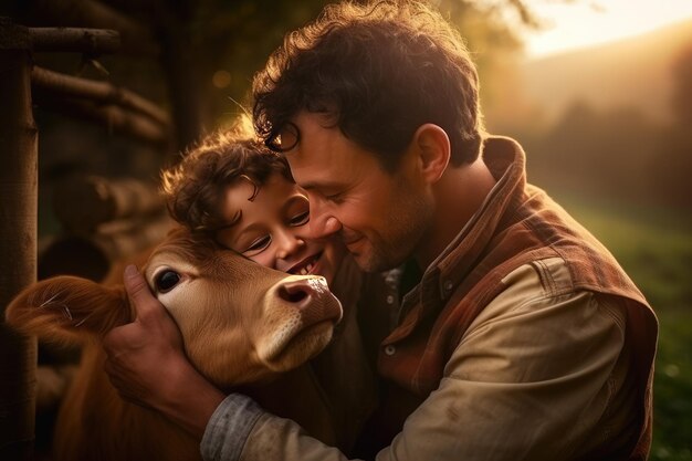 La vie à la ferme Un baiser pour papa