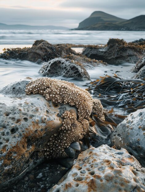 Photo vie marine texturée sur le littoral rocheux