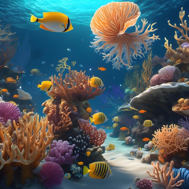 Vie sous-marine Créatures sous-marines IA générative
