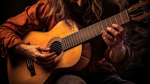 Vieil homme jouant de la guitare