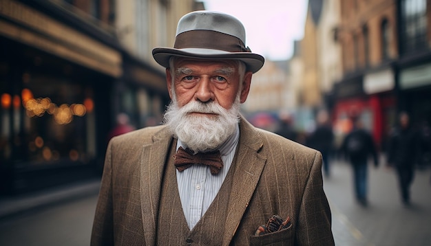 Photo le vieil homme le plus stéréotypé du royaume-uni