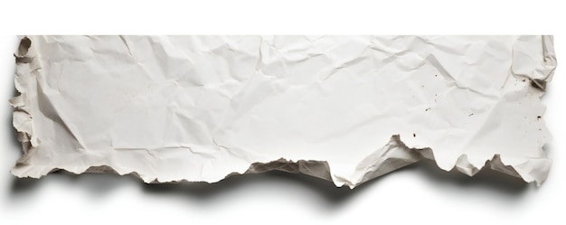 Vieille bannière horizontale en papier blanc sur fond blanc